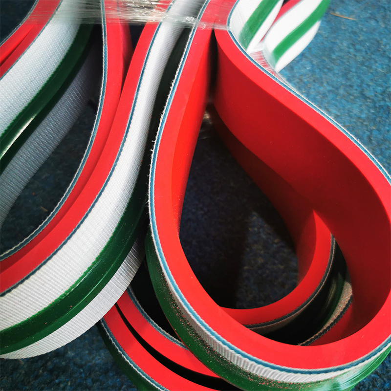 平面输送带加耐磨红胶防跑偏条输送带生产厂家