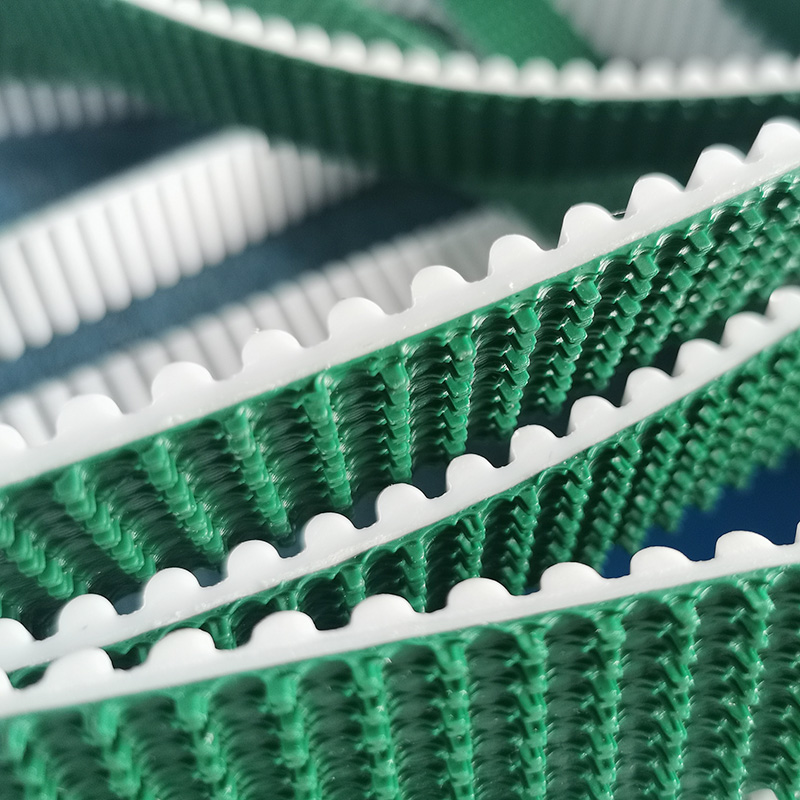 草绿花纹传动皮带 加PVC草纹爬坡输送环形无缝一体聚氨酯PU同步带